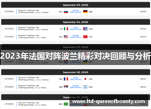 2023年法国对阵波兰精彩对决回顾与分析